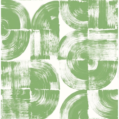 Manhattan Comfort Matoury Giulietta Green Painterly Geometric 33 ft L X 205 in W Wallpaper BR4014-26408
